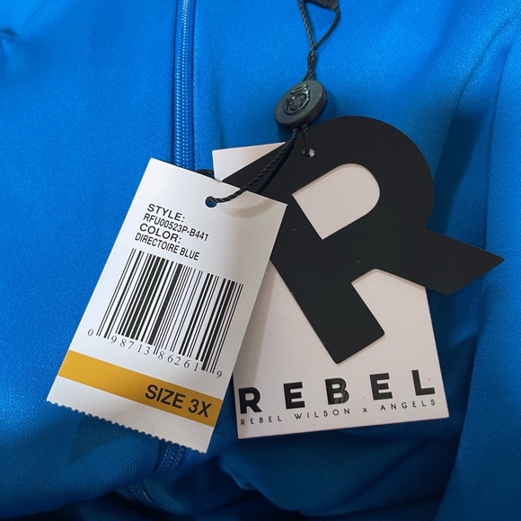NWT Rebel x Angels Royal Blue Bodycon Dress. 3X - Picture 4 of 6